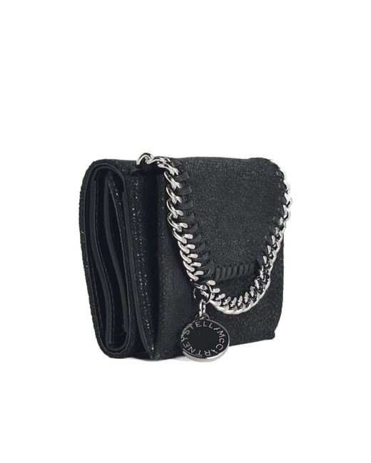 Stella McCartney Black Falabella Tri-Fold Wallet