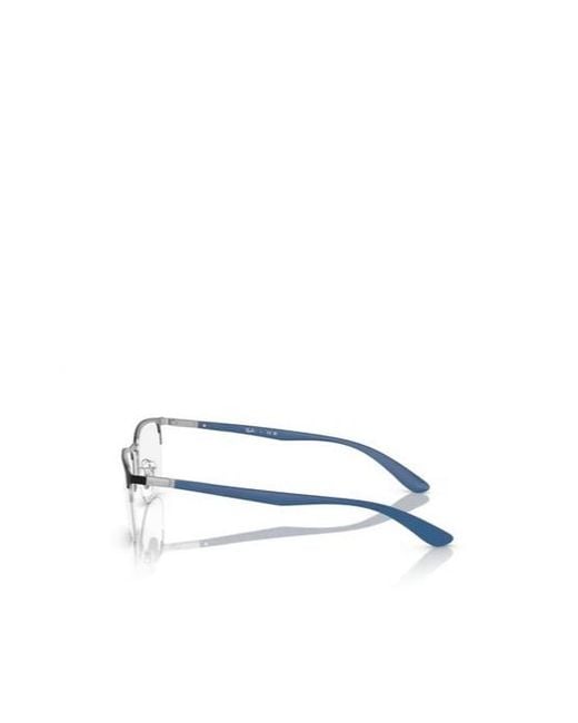 Ray-Ban White Rectangle Frame Glasses for men