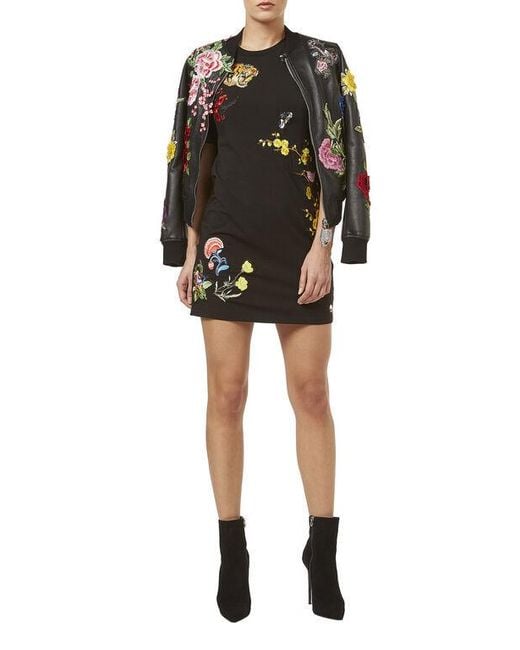 Philipp Plein Black Logo Details T-Shirt Dress