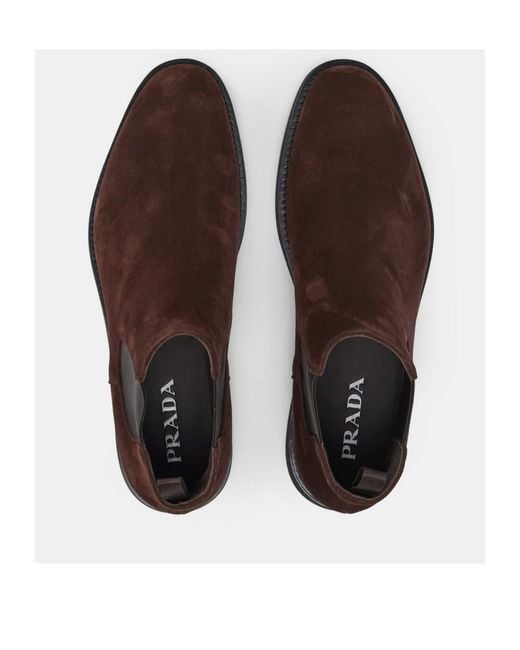 Prada Brown Side Elasticated Boots for men