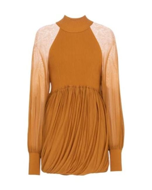 Proenza Schouler Orange Pleated Top