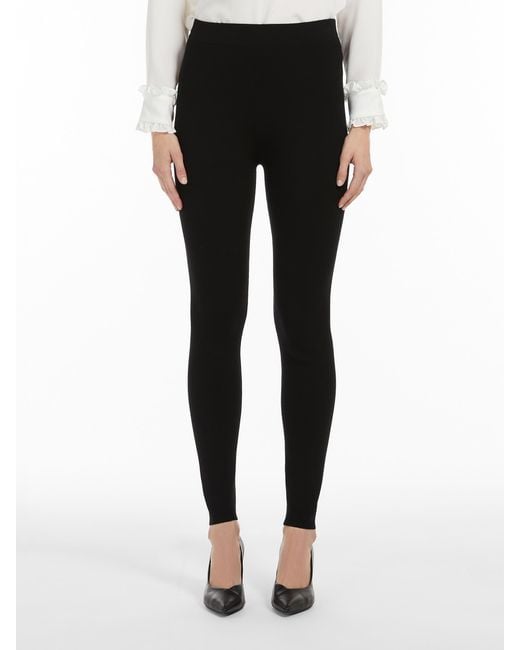Max Mara Black Logo Leggings