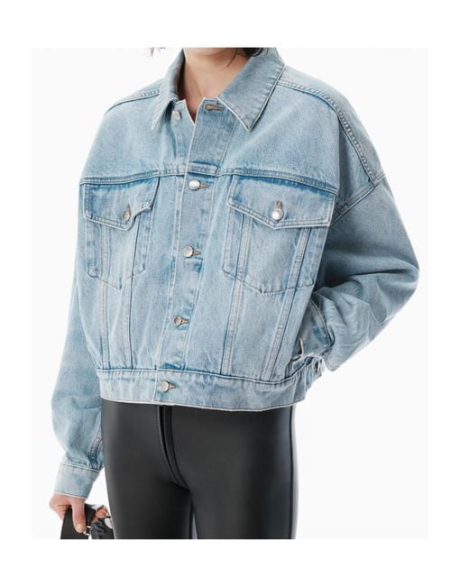 Alexander Wang Blue Button-Up Denim Trucker Jacket