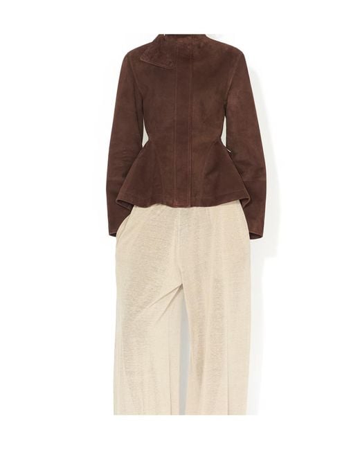 Alaïa Brown Alaïa Peplum Hem Jacket