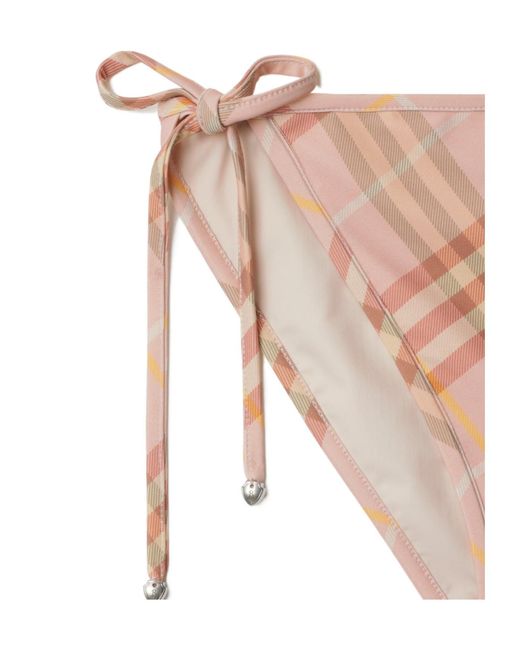 Burberry Pink Check Side-Tie Bikini Briefs
