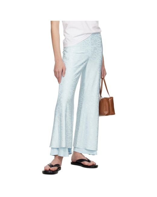 Jil Sander Blue Flower Jacquard Trousers