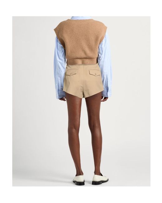 Sportmax Natural Pleated Detail Shorts