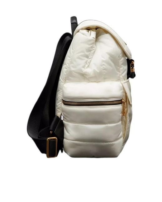 Moncler White Logo Backpack for men