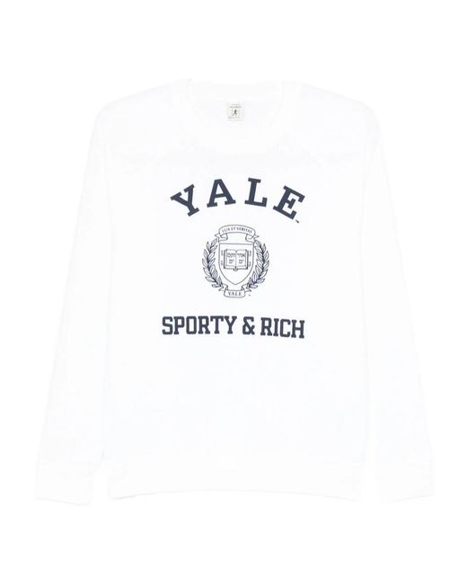 Sporty & Rich White Logo-Print Sweatshirt