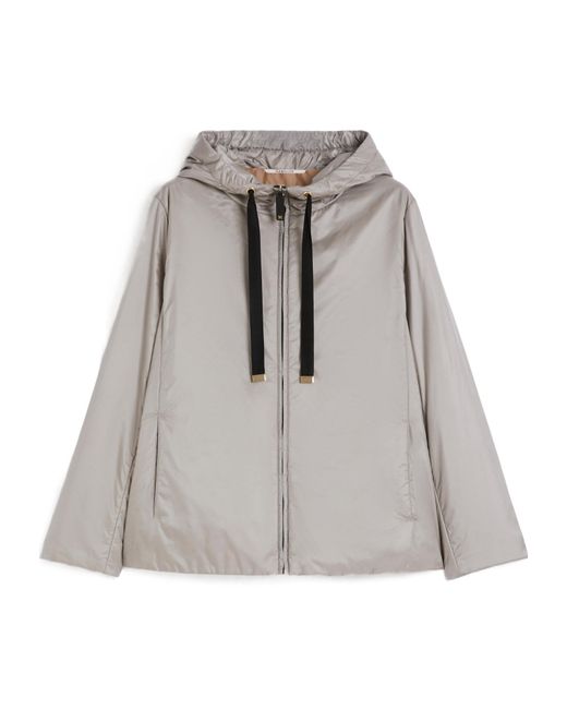 Max Mara Gray Padded Water-Repellent Hooded Jacket