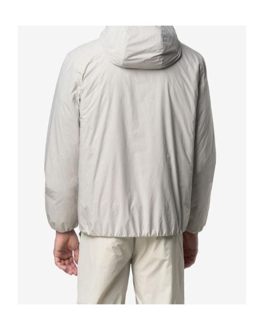 K-Way Gray Plain Hooded Jacket for men