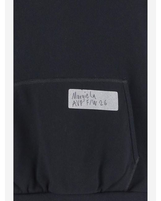 Maison Margiela Blue Hooded Sweatshirt With Central Pocket for men