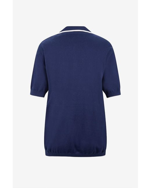 Brunello Cucinelli Blue Short-Sleeved Knitwear for men