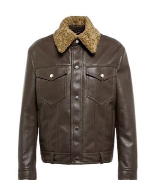 Nanushka Brown Leather Jacket for men