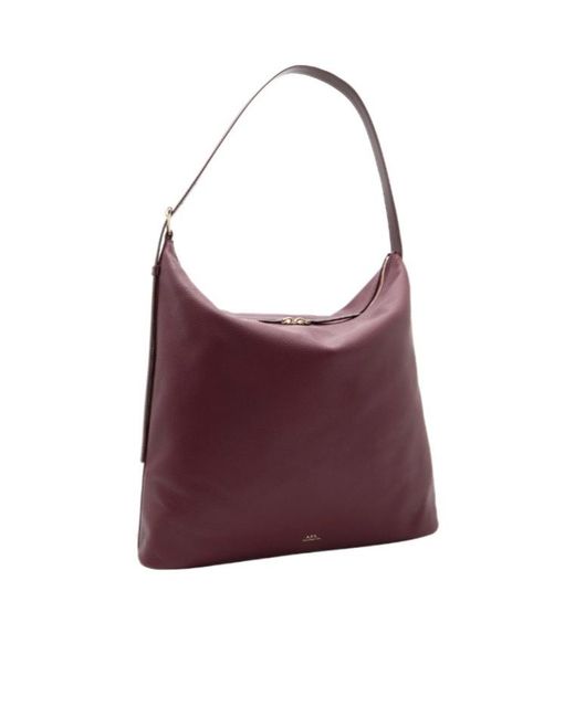 A.P.C. Purple Vera Logo Printed Maxi Shoulder Bag
