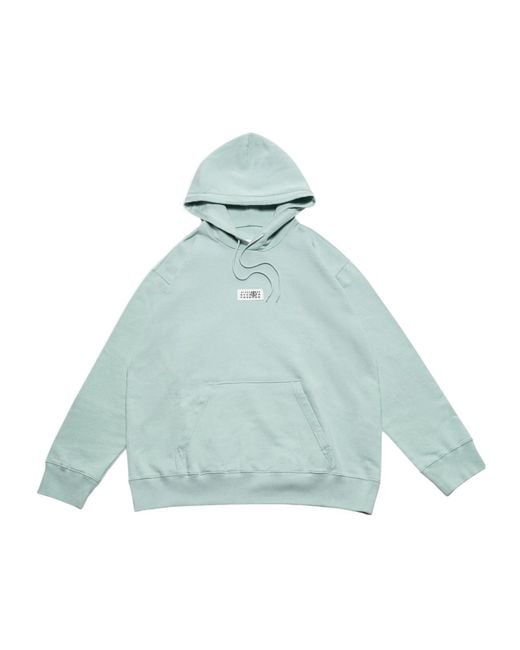 MM6 by Maison Margiela Blue Logo-Patch Hoodie for men