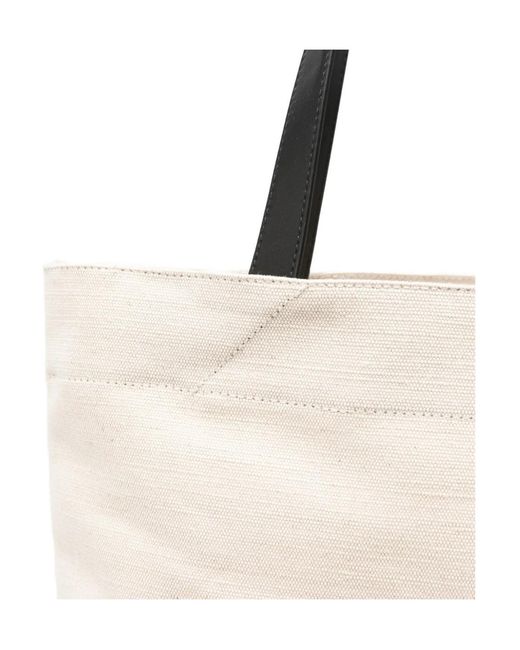 Jil Sander Natural Book Logo Tote Bag