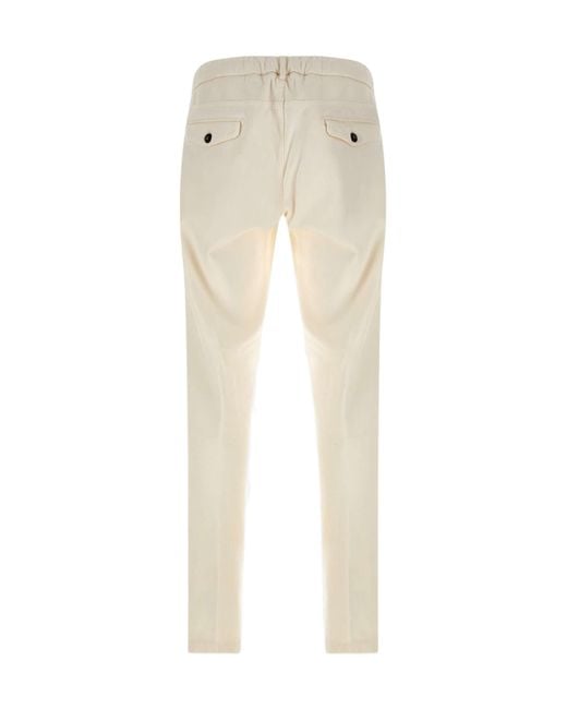 Eleventy Natural Drawstring-Waist Tapered Trousers for men