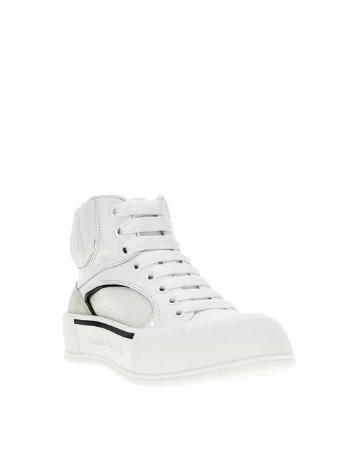 McQueen White High-Top Laced Sneakers for men