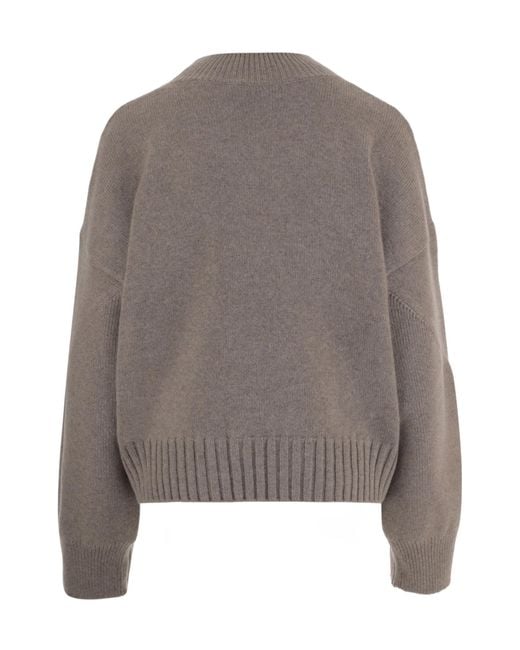Malo Gray Ribbed-Knit Sweater