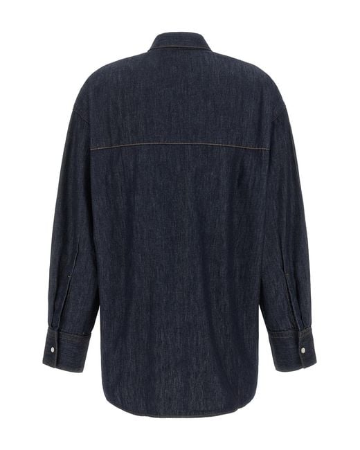 Khaite Blue Long-Sleeved Shirt