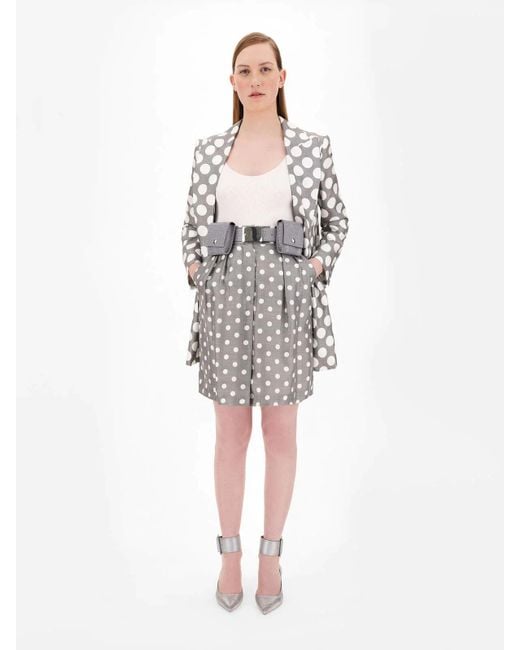 Max Mara Gray Polky Dot Design Skirt