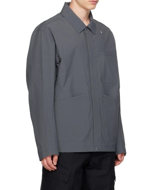 Stone Island Gray Snap Casual Jacket for men