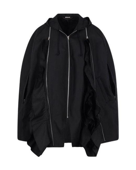 Comme des Garçons Black Comme Des Garçons Homme Plus Front Zipped Cape for men
