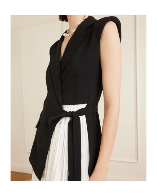 Jonathan Simkhai Black Helena Combo Blazer Midi Dress