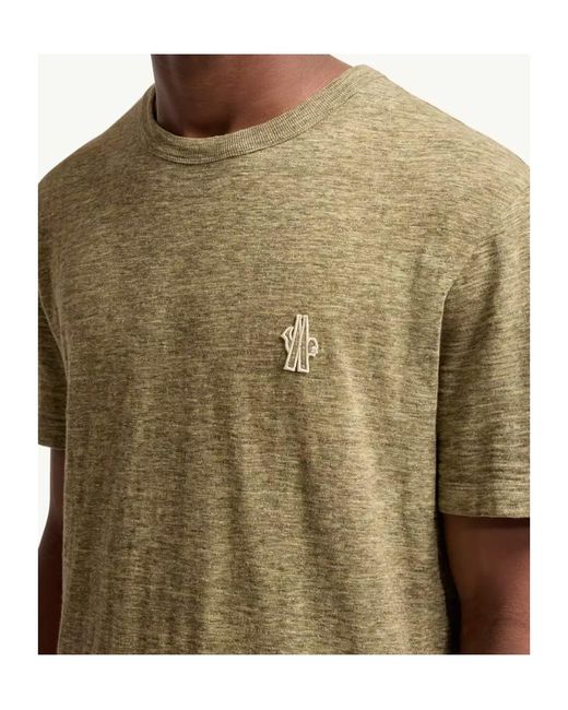 Moncler Green Grenoble Logo-Patch Crewneck T-Shirt for men
