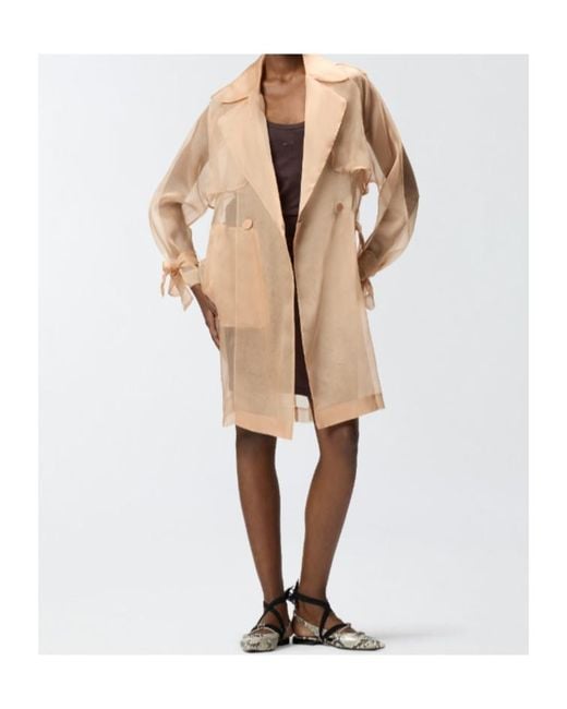 Pinko Natural Double Breasted Trench Coat