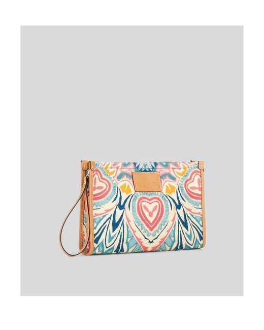 Etro White Mandala Print Cotton Nécessaire