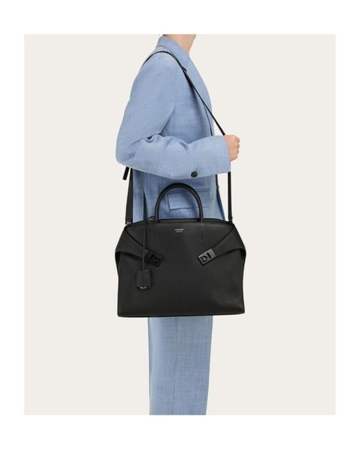 Ferragamo Black Hug Briefcase for men