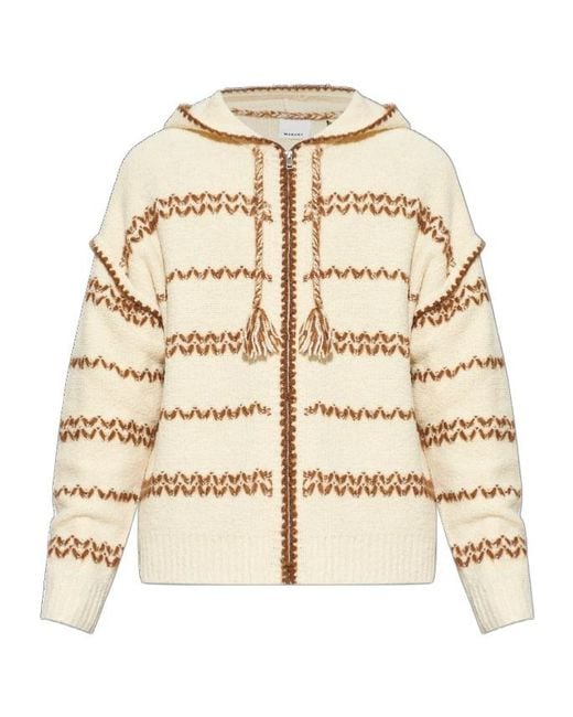 Isabel Marant Natural Hooded Knitted Jacket for men