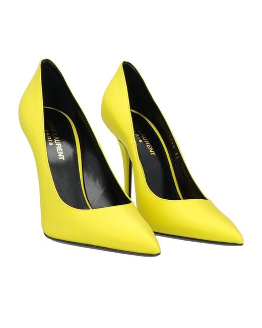 Saint Laurent Yellow Satin High Heels