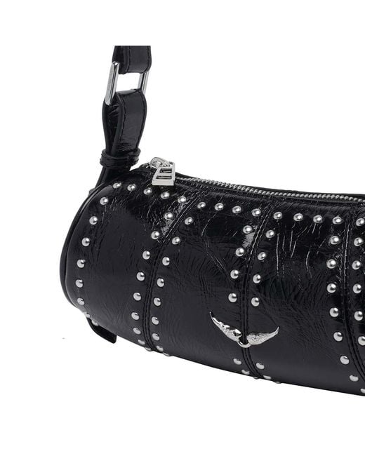 Zadig & Voltaire Black Le Roudoudou Studded Zipped Shoulder Bag
