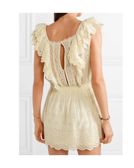 LoveShackFancy Natural Dora Ruffle Mini Dress