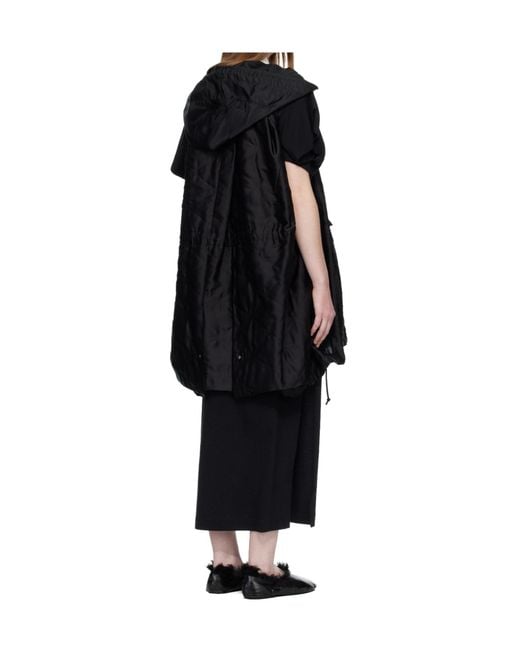 Sacai Black Quilted Hooded Vest