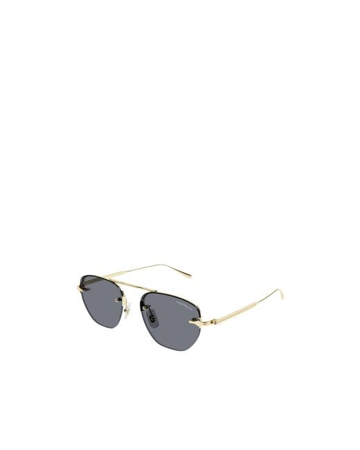 Montblanc Metallic Eyewear Pilot Frame Sunglasses for men