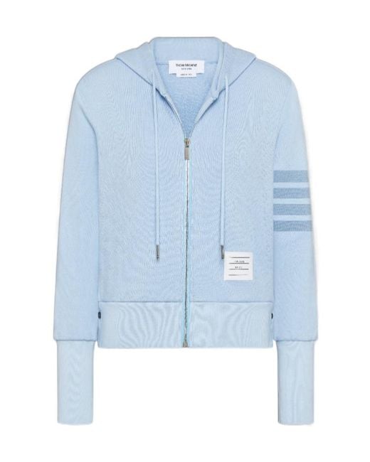 Thom Browne Blue 4-Bar Loopback Hoodie