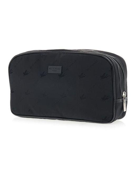 Etro Black Zipper Clutch