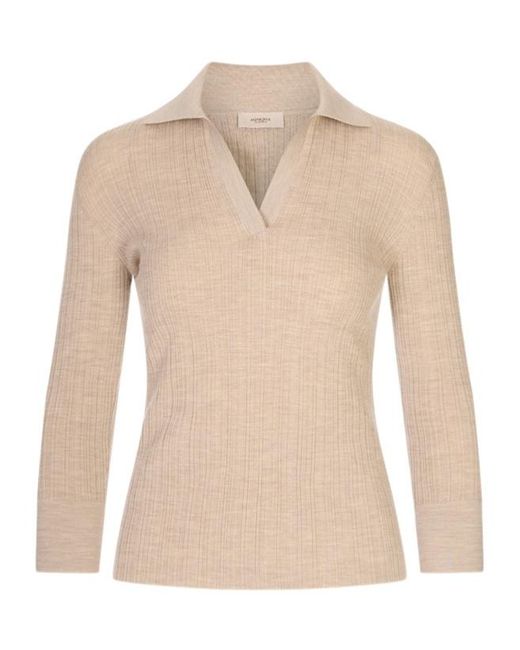 Agnona Natural Collared Polo Shirt