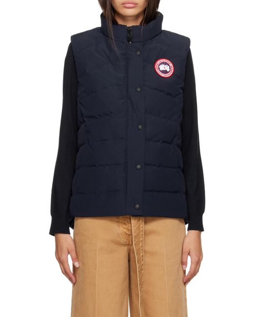 Canada Goose Blue Logo-Patch Padded Gilet