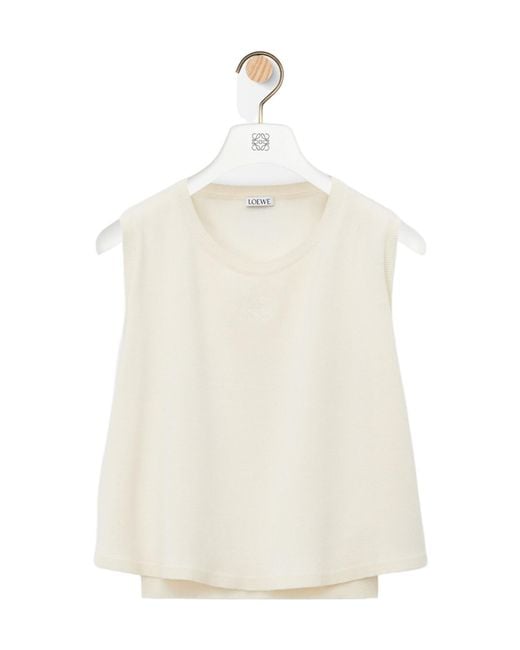 Loewe White Sleeveless Jumper