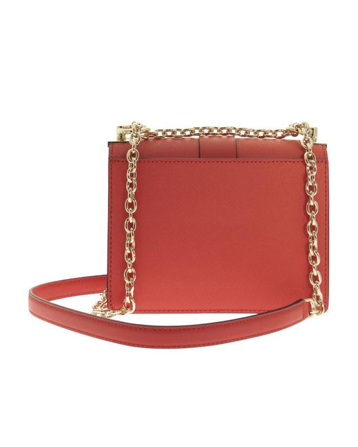 Michael Kors Red Logo Flip Satchel