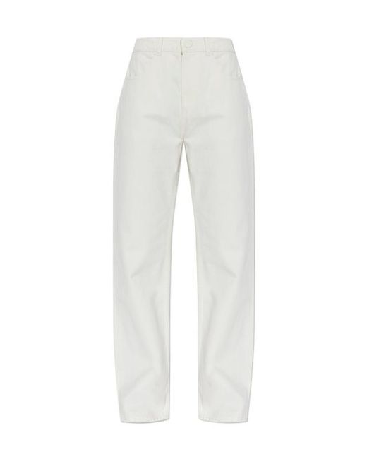 AMI White Ami High-Rise Straight-Leg Jeans