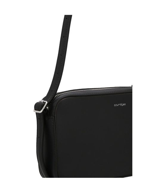 Courreges Black Courrèges Logo Plaque Zip-Up Shoulder Bag