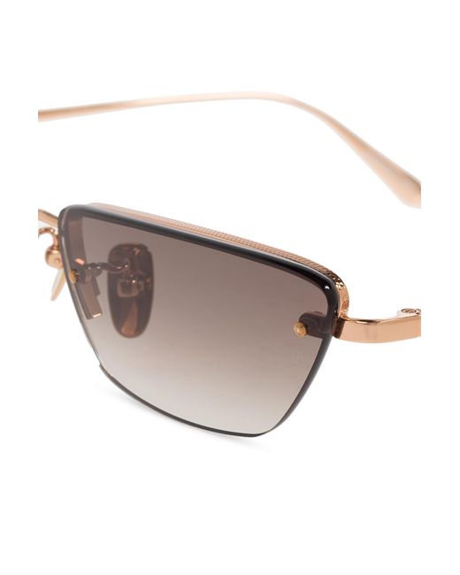 Linda Farrow White Cleo Rectangular Frame Sunglasses