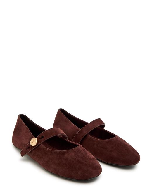 Tory Burch Brown Romy Suede Mary Jane Flats