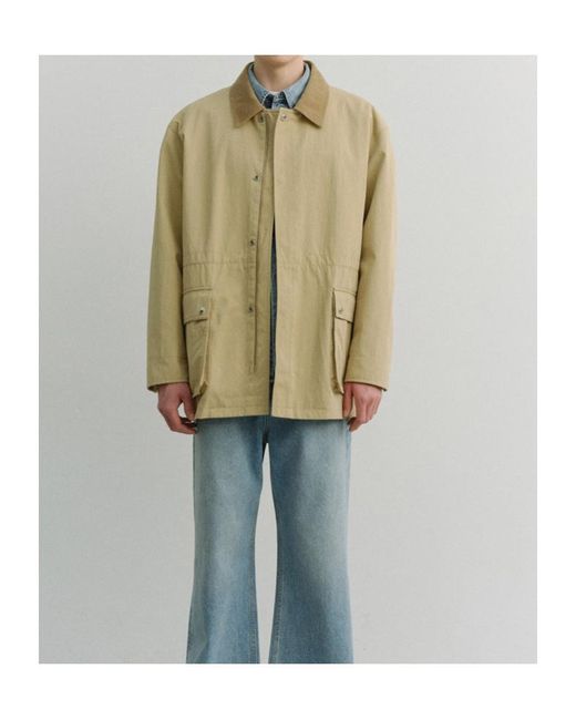 DUNST Natural Ribbed Collar Loose Jacket for men